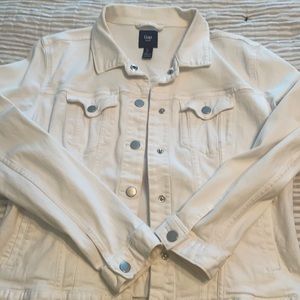 Gap White Jean Jacket Large